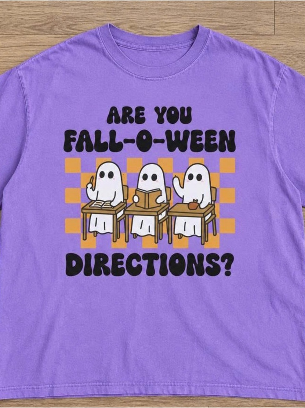 Purple Halloween Ghost Tee